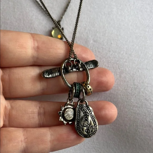 Silver Pendant Necklace with Charms - Picture 4 of 4